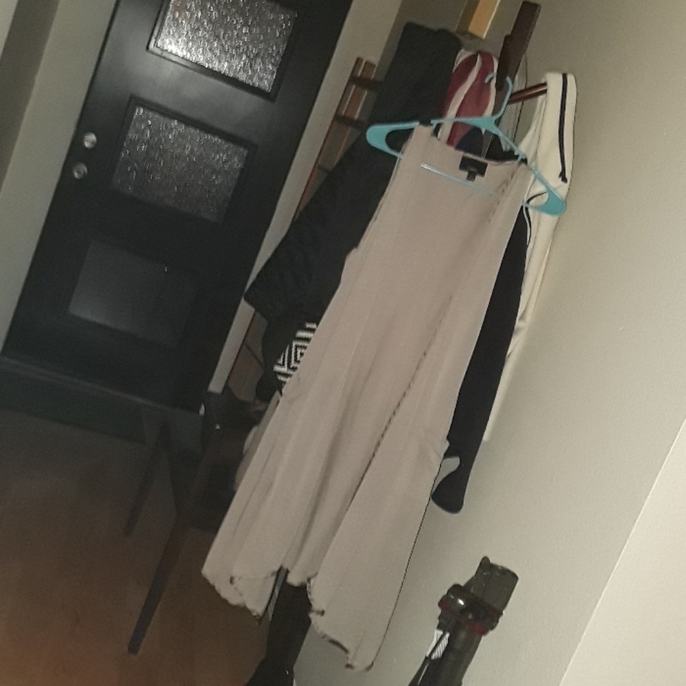 Beige long flowy vest